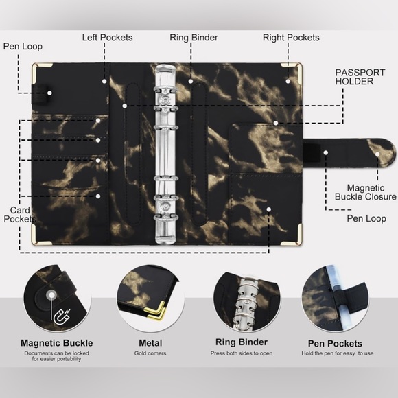 NEW Budget Binder with Zipper Envelopes, - Picture 3 of 4